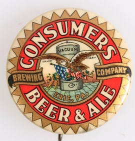 Consumers Beer & Ale Pinback [201389]