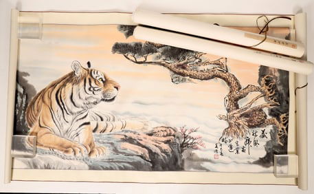 Lot x3, Scroll paintings, Wu Zeng [181358]