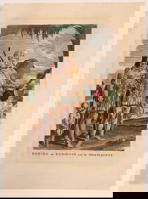 King and Queen of Mississippi Engraving, c1700s [180915]