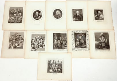 Hogarth Self Portrait and Unfinished Work Prints (11) [187185]
