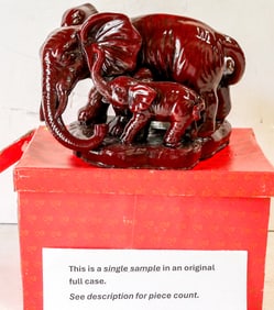 Mom & Baby Elephant Resin Figurines (4) [196249]