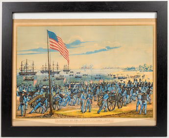 Landing of the Troops at Vera Cruz a Chromolithograph Print from 1848 [201016]