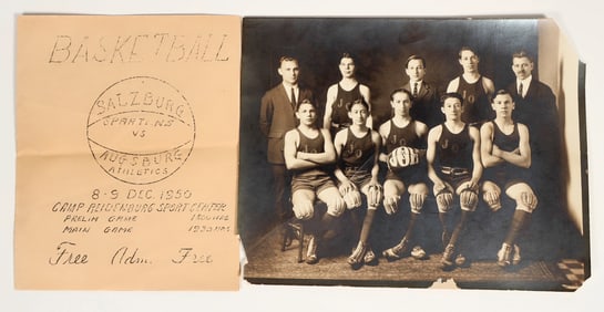Antique Basketball Photo & Flyer, 1919-1950 [200581]
