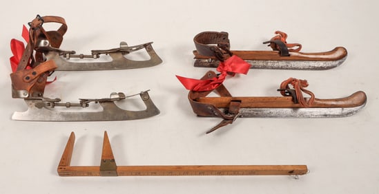 Lot of  (2) Antique Ice Skates Pairs [191780]