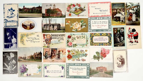 North Dakota Postcards w/ Rare Postmarks (28) [201150]