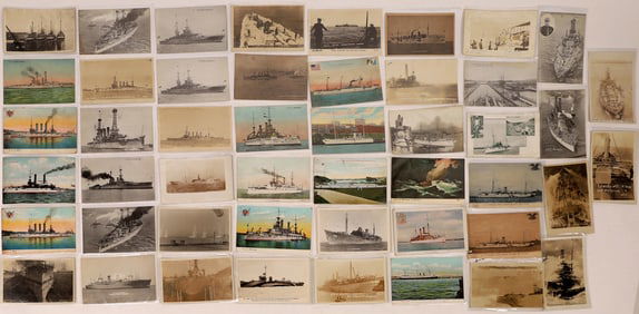 WWII-era US Navy Ship Postcards (48) [194785]
