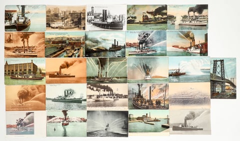 U.S.A Fireboats in Action Postcards (26) [200763]