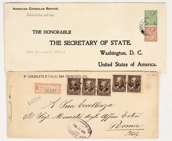 US Consulate Cover Pair (Italy and Malta) [201669]