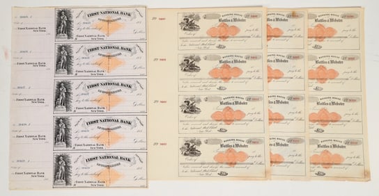 Four Uncut Sheets of Checks with Imprinted Revenues [201558]