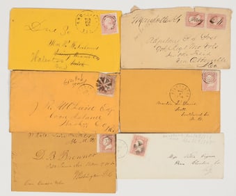 Scott A25 types on Covers, 1860s [201677]