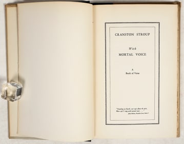 'With Mortal Voice', 1935 Poetry Book [198584]