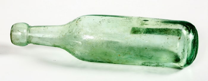 Aqua Round Bottom Soda Bottle w/ a Blob Top  [201118]