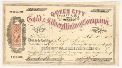 Queen City Gold & Silver Mining Co. Stock [200265]