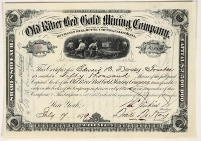 Old River Bed Gold Mining Co. Stock [200251]