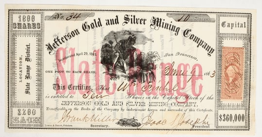 Jefferson Gold And Silver Mining Co. Stock [200261]