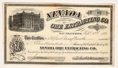 Nevada Ore Extracting Company Stock--A Scam Against the Comstock Millionaires! [204183]