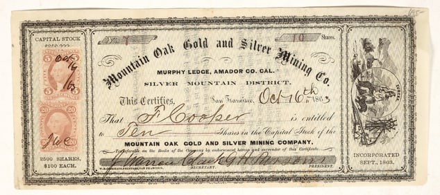 Mountain Oak Gold and Silver Mining Co.  Stock [200241]
