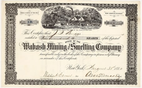 Wabash Mining and Smelting Co. Stock [201210]