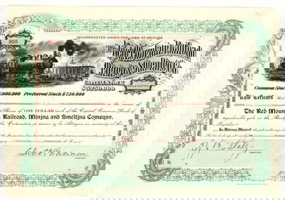 Red Mountain Railroad, Mining & Smelting Co. Stock Certificate, 1905 [205372]