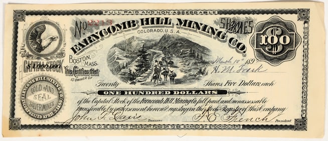 Farncomb Hill Mining Company Stock Certificate [203927]