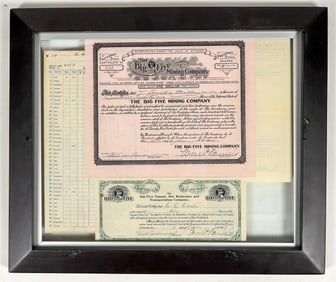 Big Five Mining Company and Big Five Tunnel, Ore Reduction and Transportation Company Stock Certific