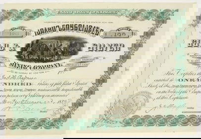 Idaho Consolidated Gold & Silver Mining Company Stock Certificate, 1883 [195477]