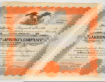 Jardine Mining Company Stock Certificate, No. 2 Issued [201764]
