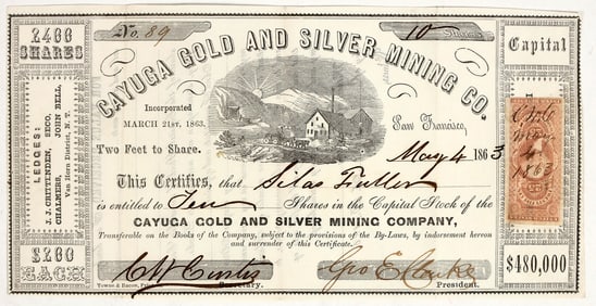 Cayuga Gold and Silver Mining Co. Stock, 1863 [200262]