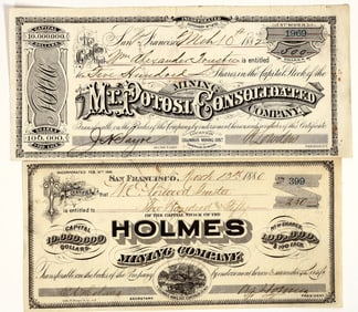 Two Different Columbus Mining District, Esmeralda Co., Nevada Mining Stocks [204629]