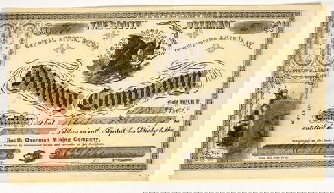 South Overman Mining Company Stock Certificate [201100]
