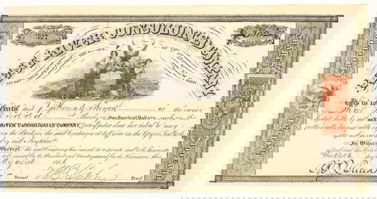 Reese River Consolidated Company Stock Certificate, 1866 [205017]