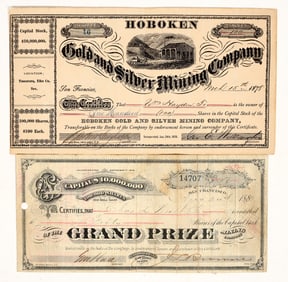 Two Different Tuscarora, Nevada Mining Stock Certificates [204175]