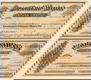 Big Bonanza Mining Stock Pair: Con. Virginia and California Mining Companies, 1879 [195910]