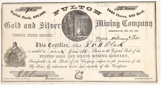 Fulton G&S MC Stock signed by Miller-Survived 2 fires in 1 year  1864 [164770]