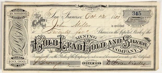 Gold Lead Gold and Silver Mining Co. Stock [201221]