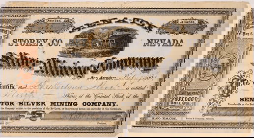 Senator Silver Mining Co. Stock 1868 [163595]