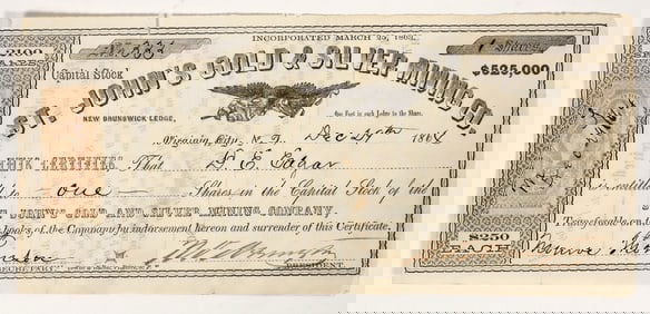 St. John's Gold & Silver Mining Co. Stock Certificate, Comstock 1864 [203943]