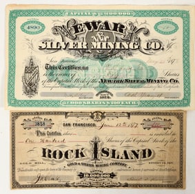 African-American Lithographer GT Brown Nevada Mining Stock Pair [195497]