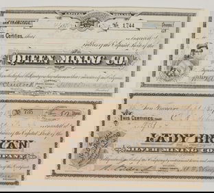 Two Different Flowery Lode, Virginia City, Nevada Mining Stocks (incl. GT Brown) [205011]