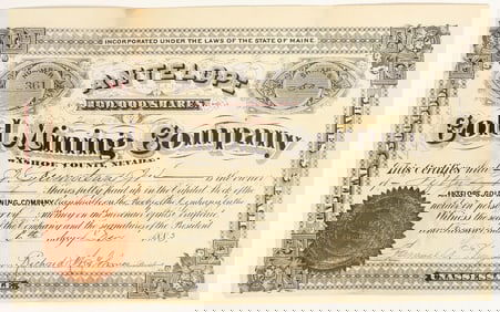 Antelope Gold Mining Company Stock, Washoe County, Nevada, 1883 [204769]