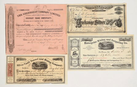 White Pine County, Nevada Mining Stock Group (4 Different) [204173]