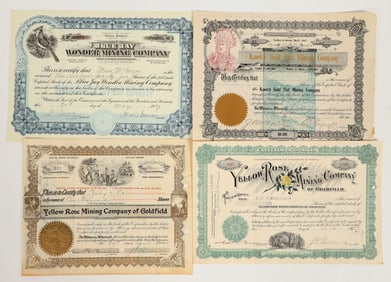 Four Great Nevada Mining Stock Certificates [205378]