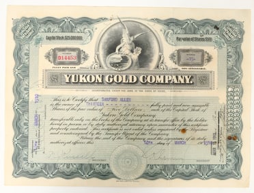 Yukon Gold Company Stock Certificate, 1910 [197935]