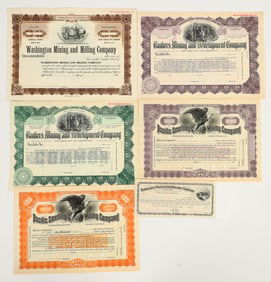Group of Six Specimen Mining Stock Certificates [205356]