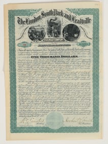 London, South Park and Leadville Railroad Company Bond, $1000, 1883 [205360]