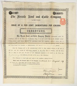Nevada Land and Cattle Co., Ltd., Elko County, Nevada, 1889 Bond [203575]