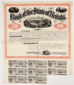 Nevada State Bond signed by Governor Blasdel [201943]