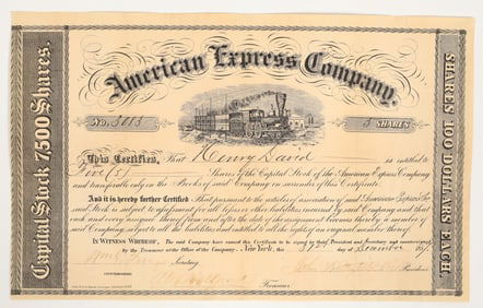 American Express Company Stock Signed by Butterfield, Fargo, Holland [197939]