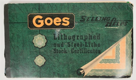 Goes Lithographed & Steel0Litho Stock Certificate Sample Book [202371]