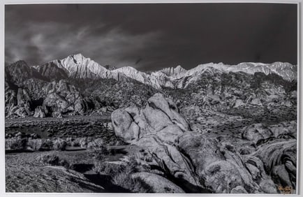 Mt. Whitney Sunrise from Alabama Hills Photograph in the style of Ansel Adams [156868]